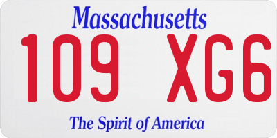 MA license plate 109XG6