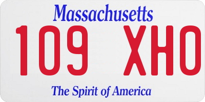 MA license plate 109XH0