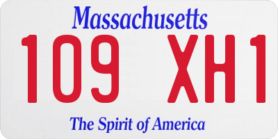 MA license plate 109XH1