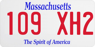 MA license plate 109XH2
