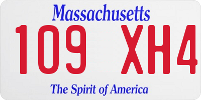 MA license plate 109XH4
