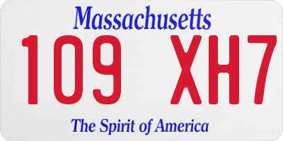 MA license plate 109XH7