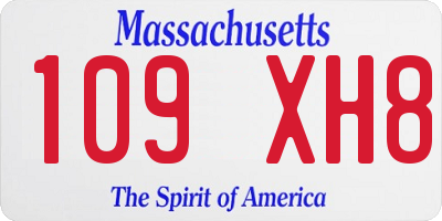 MA license plate 109XH8