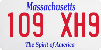 MA license plate 109XH9