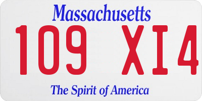 MA license plate 109XI4