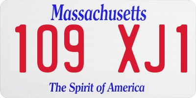 MA license plate 109XJ1