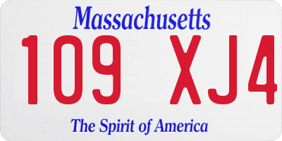 MA license plate 109XJ4