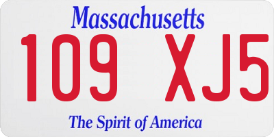 MA license plate 109XJ5