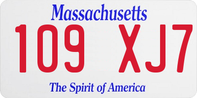 MA license plate 109XJ7