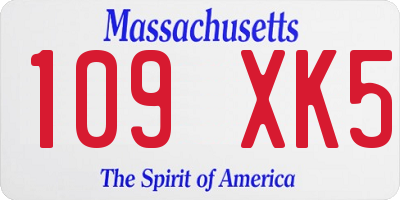 MA license plate 109XK5