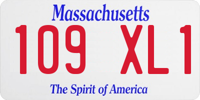 MA license plate 109XL1