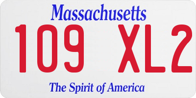 MA license plate 109XL2