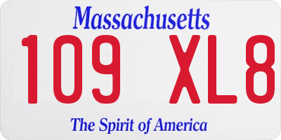MA license plate 109XL8