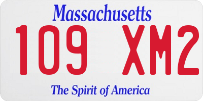 MA license plate 109XM2