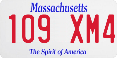 MA license plate 109XM4