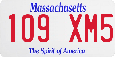 MA license plate 109XM5
