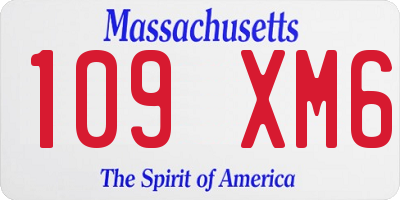 MA license plate 109XM6