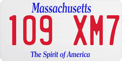 MA license plate 109XM7