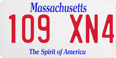 MA license plate 109XN4