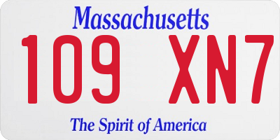 MA license plate 109XN7