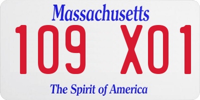 MA license plate 109XO1