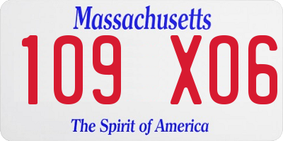 MA license plate 109XO6