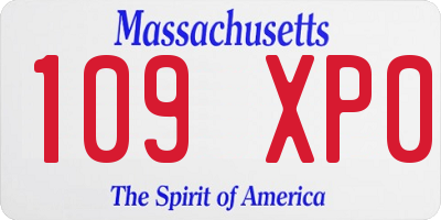 MA license plate 109XP0
