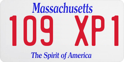 MA license plate 109XP1