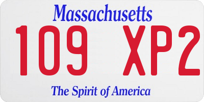 MA license plate 109XP2