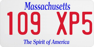 MA license plate 109XP5
