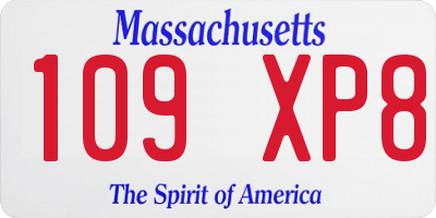 MA license plate 109XP8