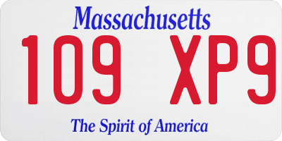 MA license plate 109XP9