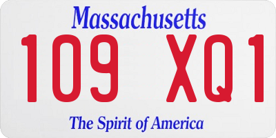 MA license plate 109XQ1