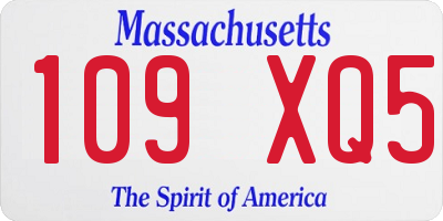 MA license plate 109XQ5