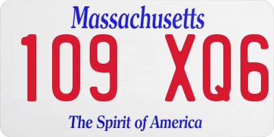 MA license plate 109XQ6