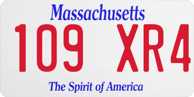 MA license plate 109XR4