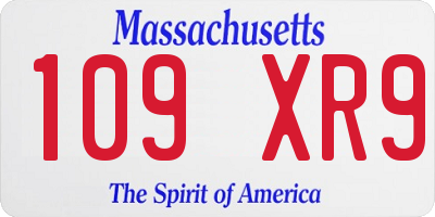 MA license plate 109XR9