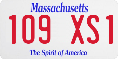 MA license plate 109XS1