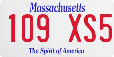MA license plate 109XS5