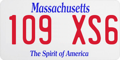 MA license plate 109XS6