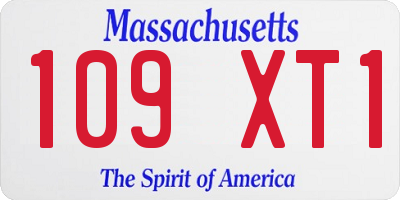 MA license plate 109XT1