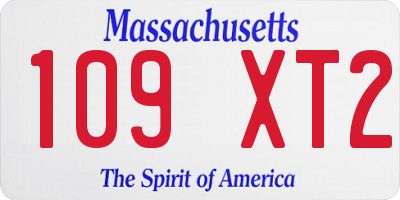 MA license plate 109XT2