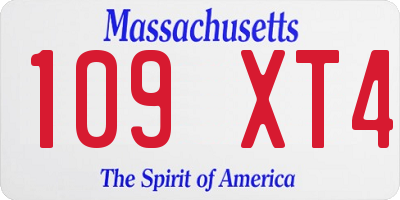 MA license plate 109XT4