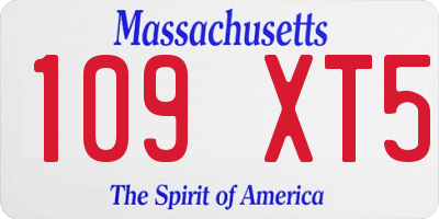 MA license plate 109XT5