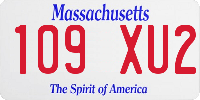 MA license plate 109XU2