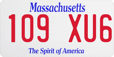 MA license plate 109XU6