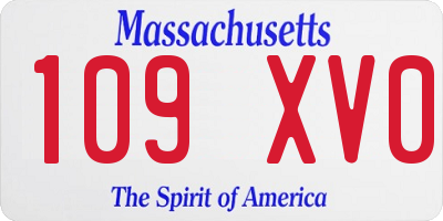MA license plate 109XV0