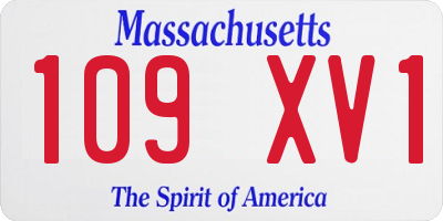 MA license plate 109XV1