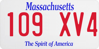 MA license plate 109XV4