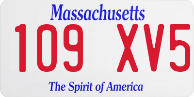 MA license plate 109XV5